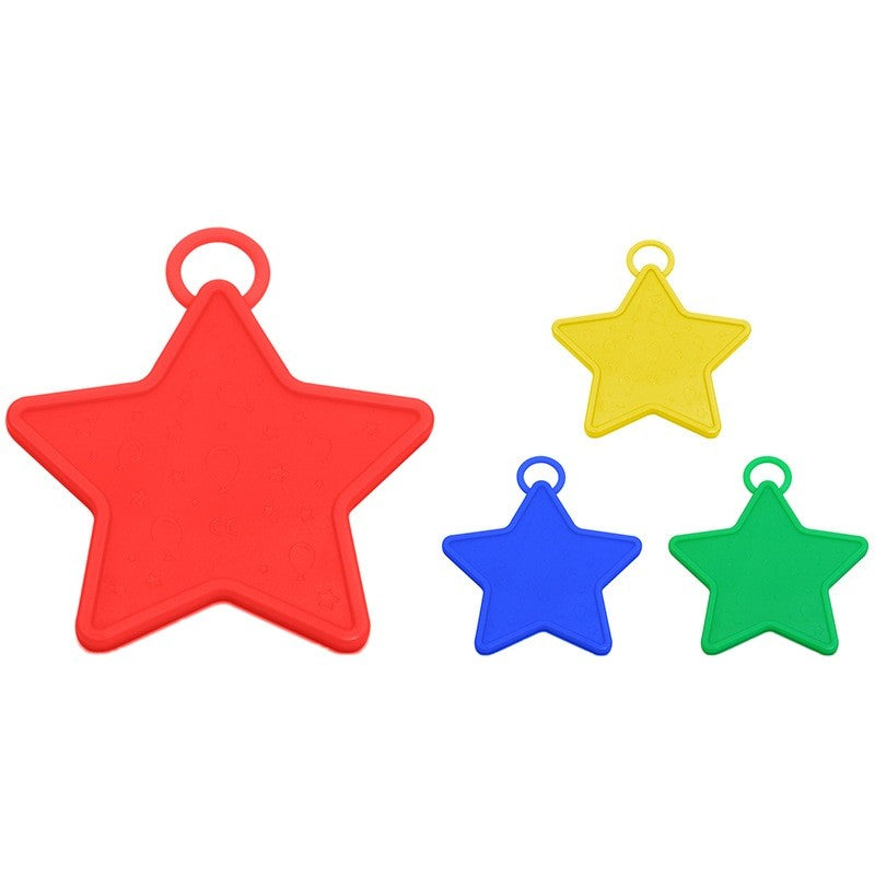 Set 4 Greutati pentru Baloanele cu Heliu, Vivimall, 60 grame, 15 grame fiecare, Plastic, Forma Stelute, Multicolor - vivimall.ro