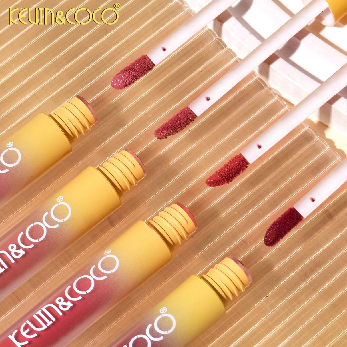 Set Luciu de buze, Kevin & Coco, Fries Baby, 4 Lip Gloss-uri, Stralucire si Hidratare Intensa, Rezistent, Multicolor - vivimall.ro