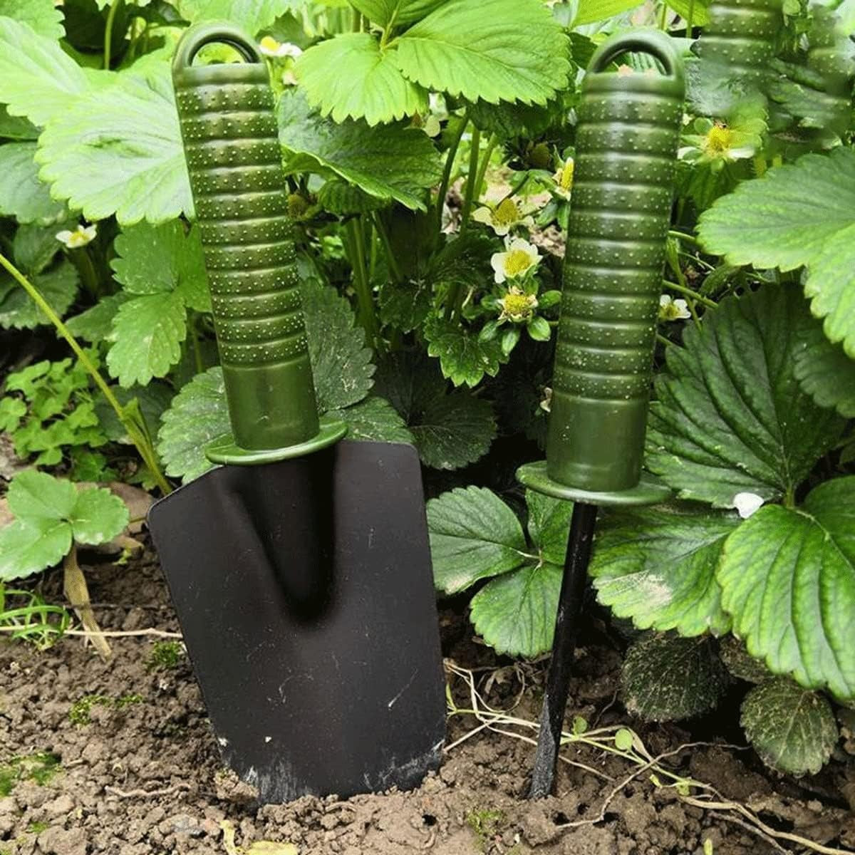 Set 4 Unelte de Gradina Vivimall, pentru Plantare Prelucrare Sol si Ingrijire Plante, Material PVC si cardboard, 25 x 8.5 cm, verde - vivimall.ro