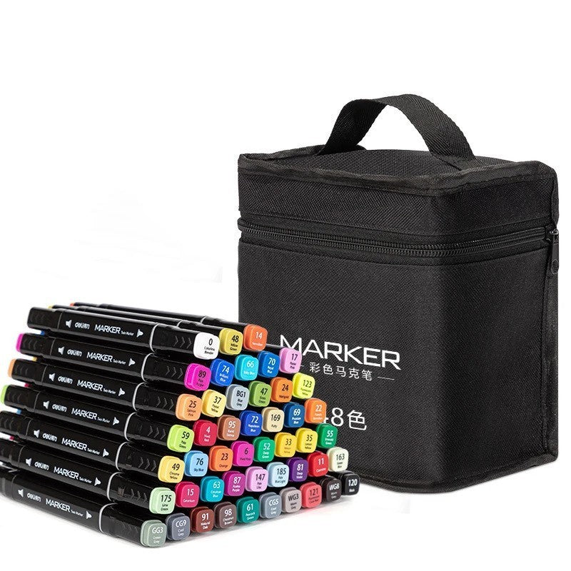 Set 40 Markere, Flippy, pe Baza de Ulei, Dublu Capat, Subtire 1mm si Gros 6 mm, Geanta Depozitare, 15 cm, Multicolor - vivimall.ro