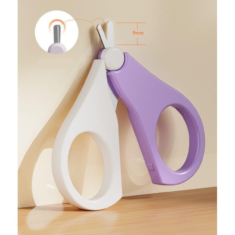 Set 4in1 de Ingrijire Unghii pentru Bebelusi, Vivimall, Cutie de Depozitare Transparenta, 0-6 Ani, 13.6x8x2 cm, Mov - vivimall.ro