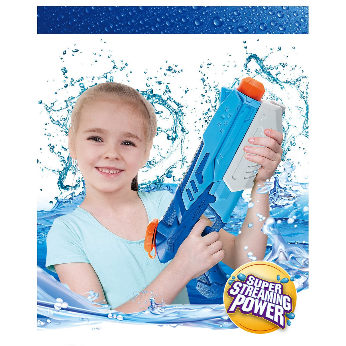 Set 4x Pistol cu Apa pentru Copii, Vivimall, 6ani+, Albastru+Roz, 300 ML - vivimall.ro