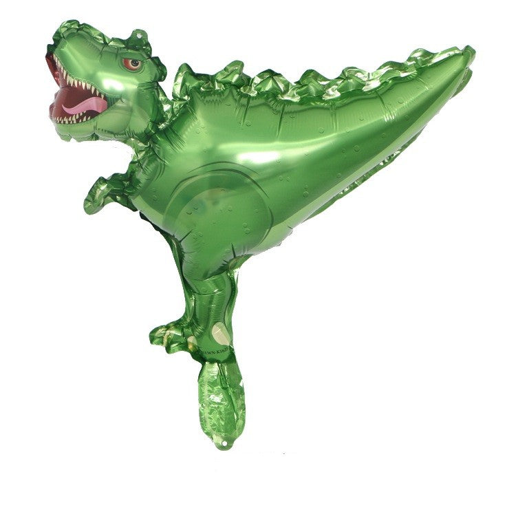 Set 5 Baloane Folie Metalizata, Vivimall, Figurine Dinozauri, 30 cm, Ambalaj Individual, Pai inclus, Umflare cu Aer sau Heliu, Multicolor - vivimall.ro