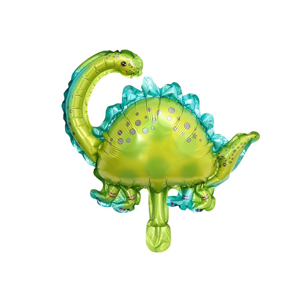 Set 5 Baloane Folie Metalizata, Vivimall, Figurine Dinozauri, 30 cm, Ambalaj Individual, Pai inclus, Umflare cu Aer sau Heliu, Multicolor - vivimall.ro