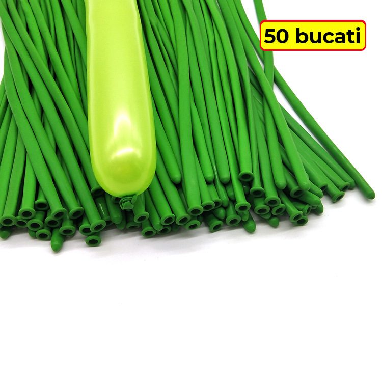 Set baloane de modelaj Flippy verde deschis gonflate, alungire maximă 150 cm, utilizare petrecere copii