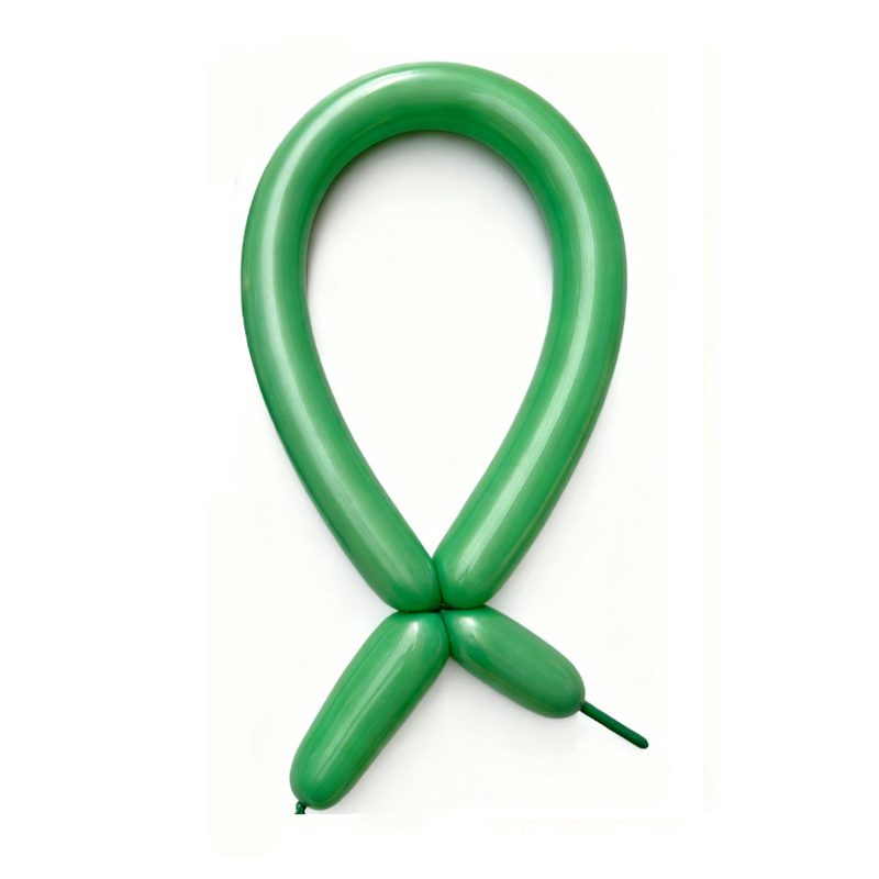 Baloane de modelaj Flippy din latex verde, set 50 bucăți, lungime 30 cm, vedere frontală pachet