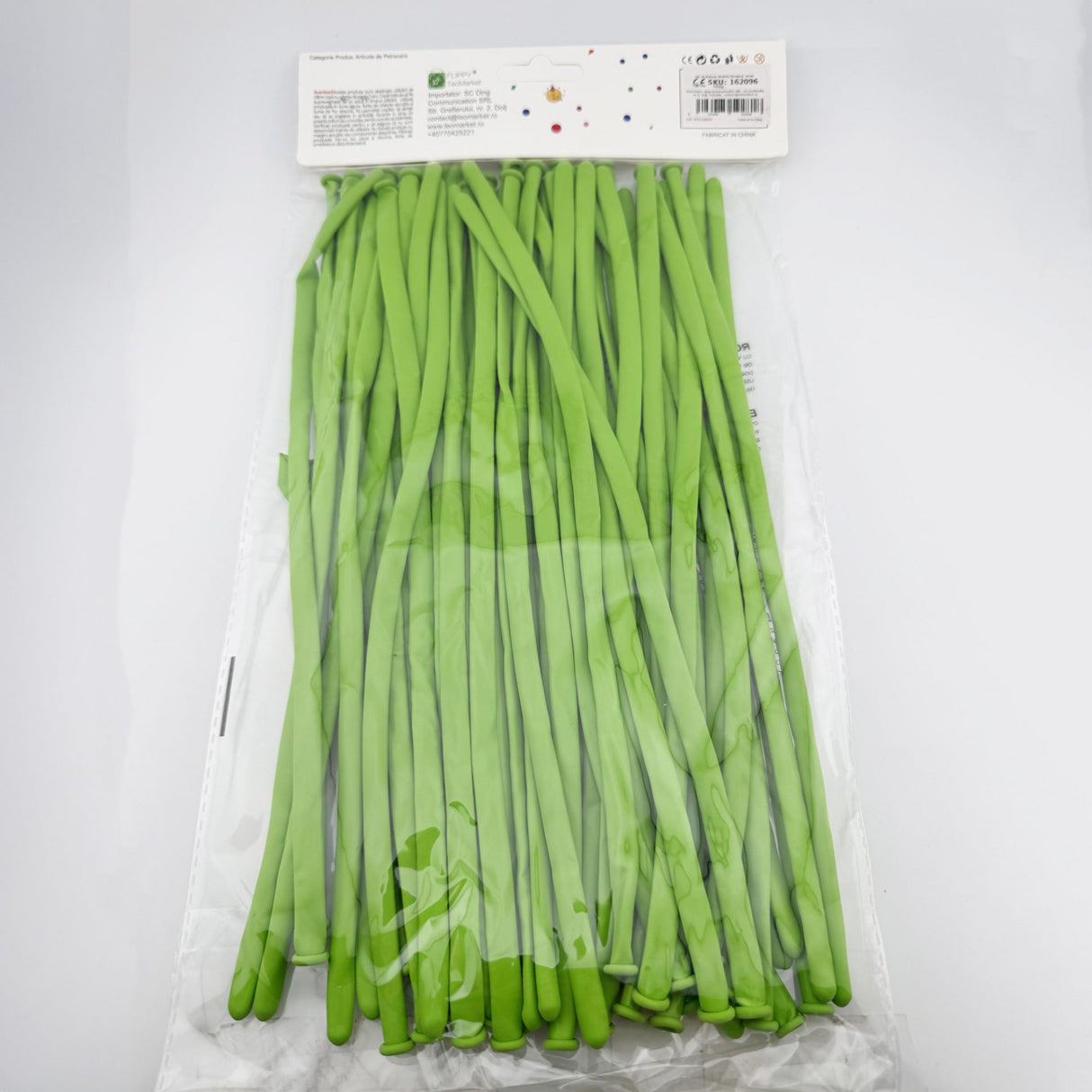 Baloane Flippy verde deschis modelate în figuri decorative, latex hipoalergenic, 1,8 g per bucată