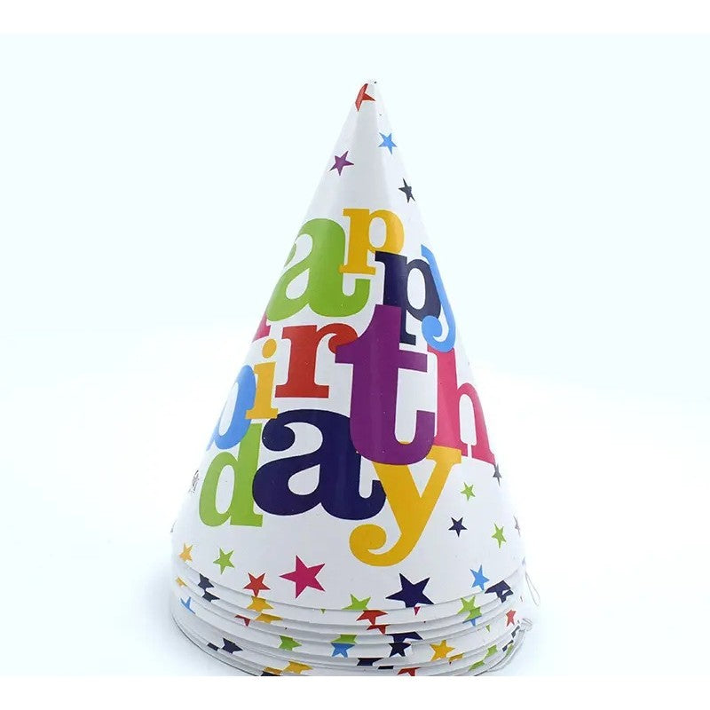 Set 6 Coifuri pentru Petrecere, Vivimall, Colectia Happy Birthday, Multicolor - vivimall.ro