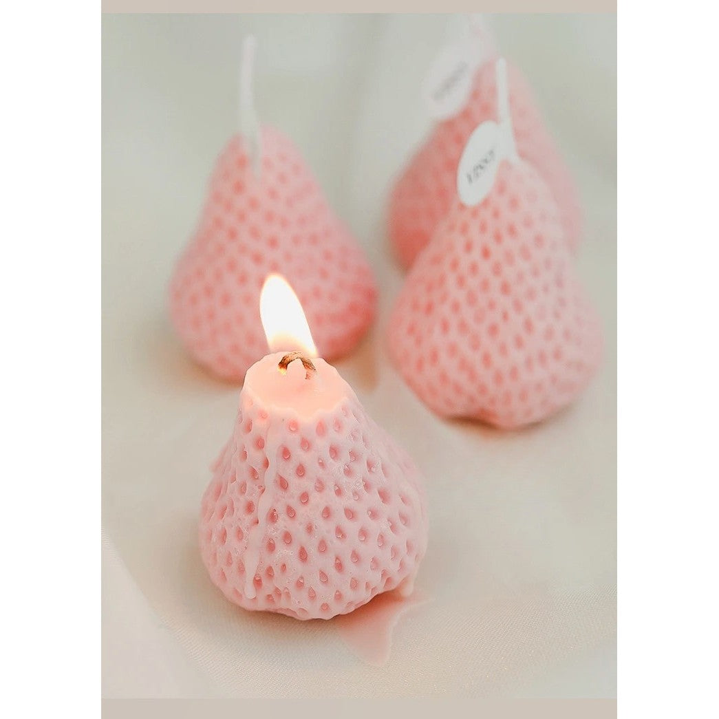 Set 6 Lumanari Parfumate, Vivimall, Model Capsunici, Ardere 30 min, 78g, 6.3 x 9.3 x 3.8 cm, Roz - vivimall.ro