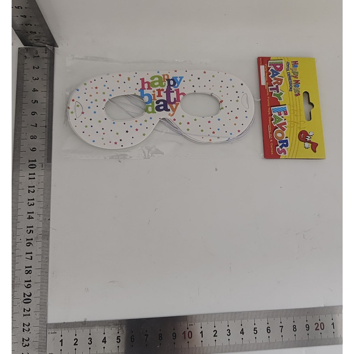 Set 6 Masti Tematice, Vivimall, Colectia Happy Birthday, 16 x 6.5 cm, din Carton, Multicolor - vivimall.ro