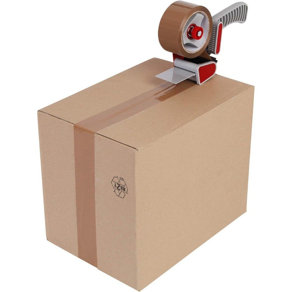 Set 6 Role Banda Adeziva Low Noise pentru Ambalare Colete si Pachete, Aderenta Ridicata, Derulare Silentioasa, 5 cm x 66 m, Maro