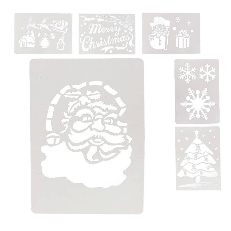 Set 6 sabloane pentru spray de zapada, 36 x 25 cm, tematica Craciun - vivimall.ro