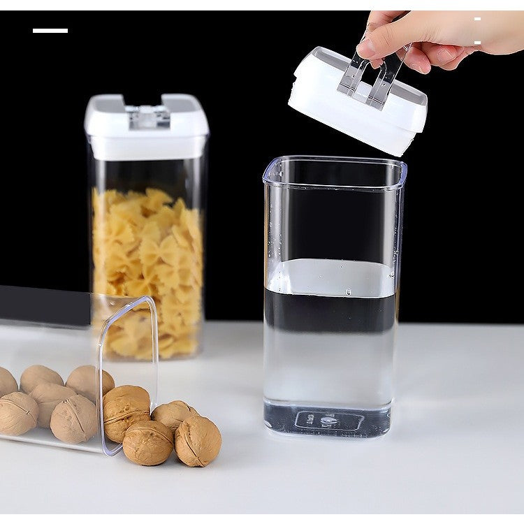 Set 7 Recipiente din Plastic, Vivimall, pentru Alimente/Obiecte, Inchidere Ermetica, 2 x 0.5l, 2 x 0.8l, 2 x 1.2l, 1 x 1.9 l, Capac Alb, Transparent - vivimall.ro