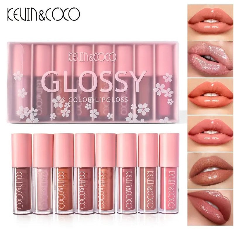 Set 8 Lip Glossuri Nude | NudeGlow - vivimall.ro