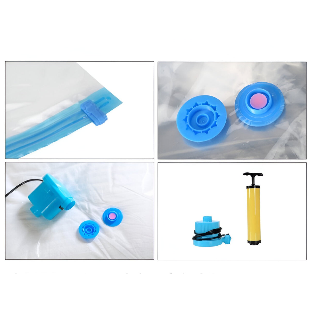 Set 3 Saci de Vidat Haine, Flippy, Marimi Diferite, Vidare prin Vacuum, Reutilizabili, Impermeabili, Pompa Inclusa, Transparent - vivimall.ro