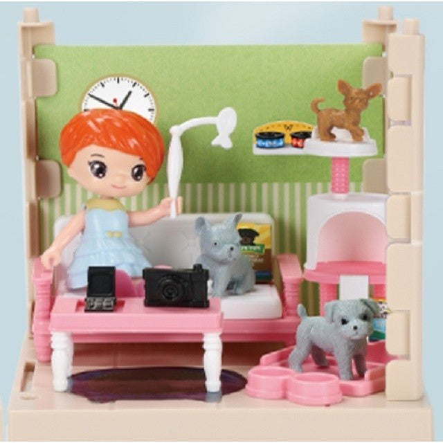 Set adapost pentru animalute Vivimall, casa de papusi cu mobilier si ustensile, activitati distractive - vivimall.ro