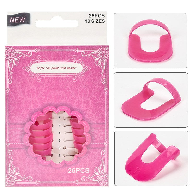 Set 26 buc Sabloane Reutilizabile pentru Oja, Vivimall, pentru Manichiura Ingrijita, fara Depasire Margini, Protectie Cuticula, 10 Marimi, din Plastic, Roz - vivimall.ro