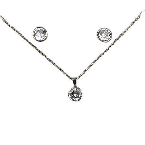 Set Argint 925 Cerc mic (cercei, lantisor, pandantiv) - vivimall.ro