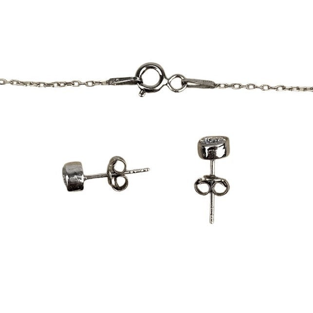 Set Argint 925 Cerc mic (cercei, lantisor, pandantiv) - vivimall.ro