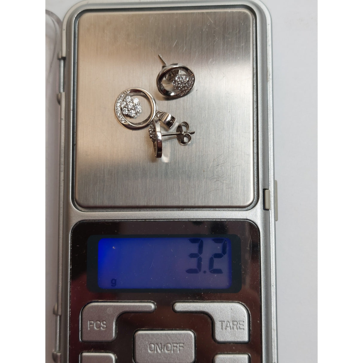 Set Argint 925 Floare pe Cerc, Jolie Silver, 3.2g, 1.4 cm x 1.2 cm - vivimall.ro