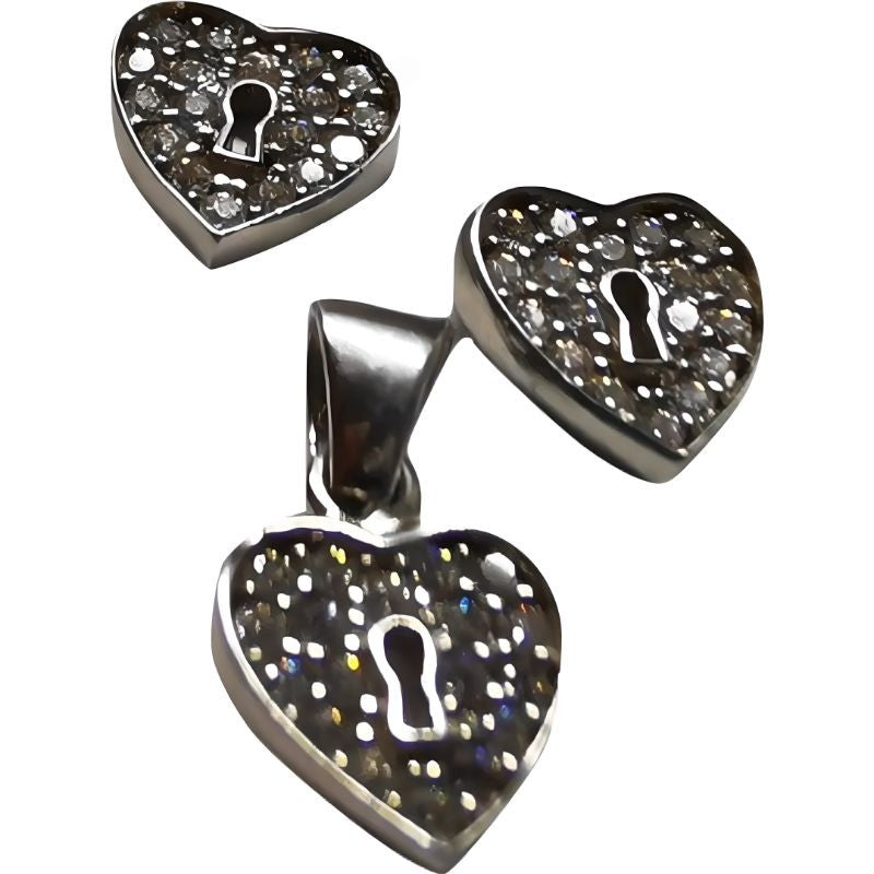 Set Argint 925 Inimioara cu Yala - vivimall.ro