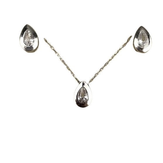 Set Argint 925 Lacrima (cercei, lantisor, pandantiv) - vivimall.ro