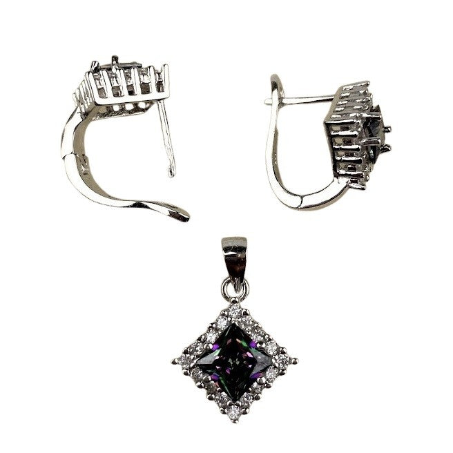 Set Argint 925 Romb cu Topaz - vivimall.ro