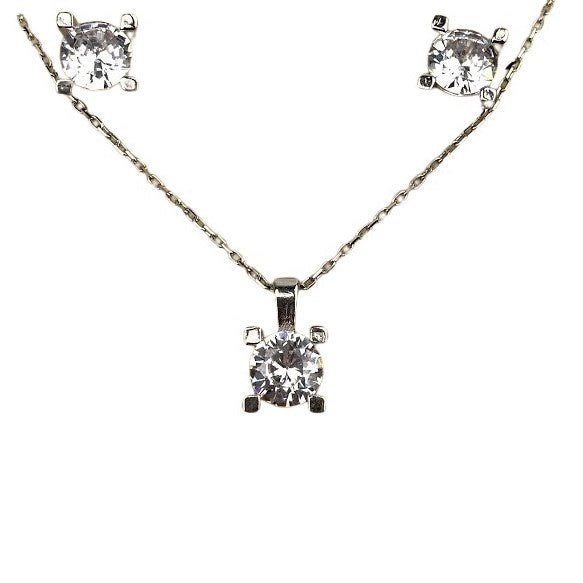 Set Argint 925 Rotund Mare (cercei, lantisor, pandantiv) - vivimall.ro