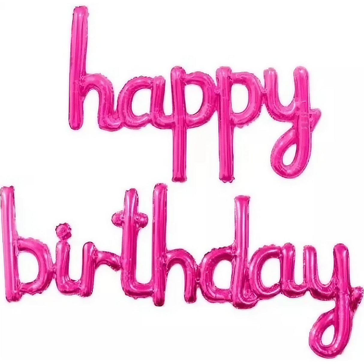 Set Baloane din Folie Metalizata, Vivimall, Model Happy Birthday, 45x85 cm, 45x124cm, Baloane Party, Ambalaj Individual, Pai Inclus, Umflare cu Aer sau Heliu, Roz - vivimall.ro