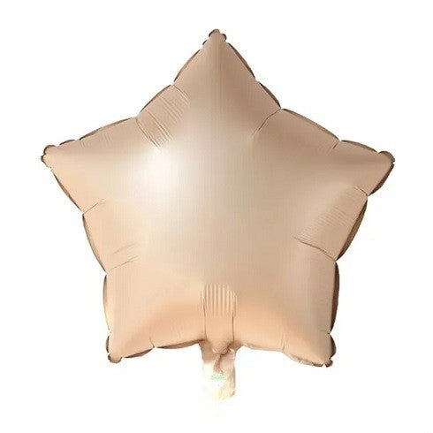 Set 25 de Baloane din Folie Metalizata si Latex, Vivimall, Figurine 2 Stele, 4 Baloane Confetti, 13 Litere, 6 Latex, Model Happy Birthday, Tema Aniversare, 40 cm, Ambalaj Individual, Pai Inclus, Umflare cu Aer sau Heliu, Bej - vivimall.ro