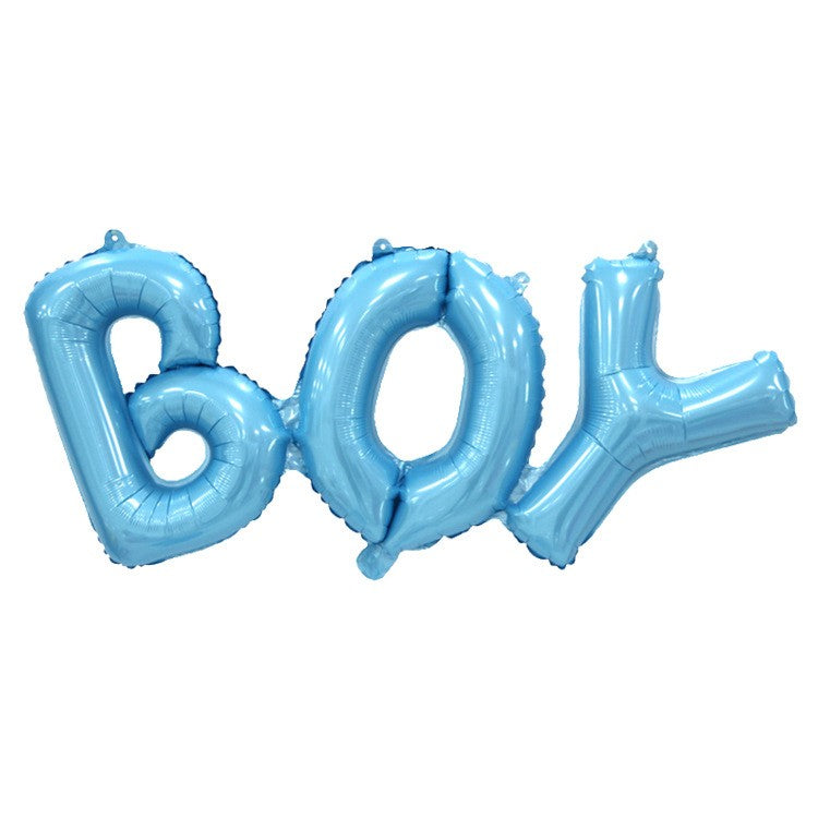 Set Baloane din Folie Metalizată, Vivimall, Model Scris Boy, 38x95 cm, Tematica Baby Shower, Baloane Party, Ambalaj Individual, Pai Inclus, Umflare cu Aer sau Heliu, Albastru - vivimall.ro