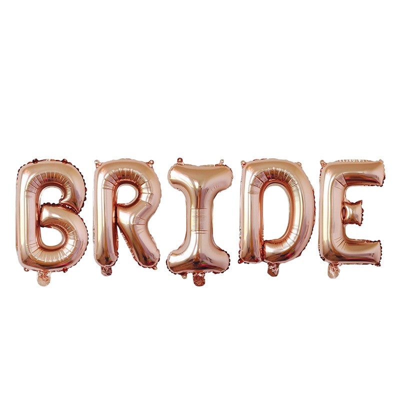 Set Baloane din Folie Metalizata, Vivimall, Model Scris Bride, Litere de 40 cm, Tema Iubire, Baloane Party, Ambalaj Individual, Pai Inclus, Umflare cu Aer sau Heliu, Roz - vivimall.ro