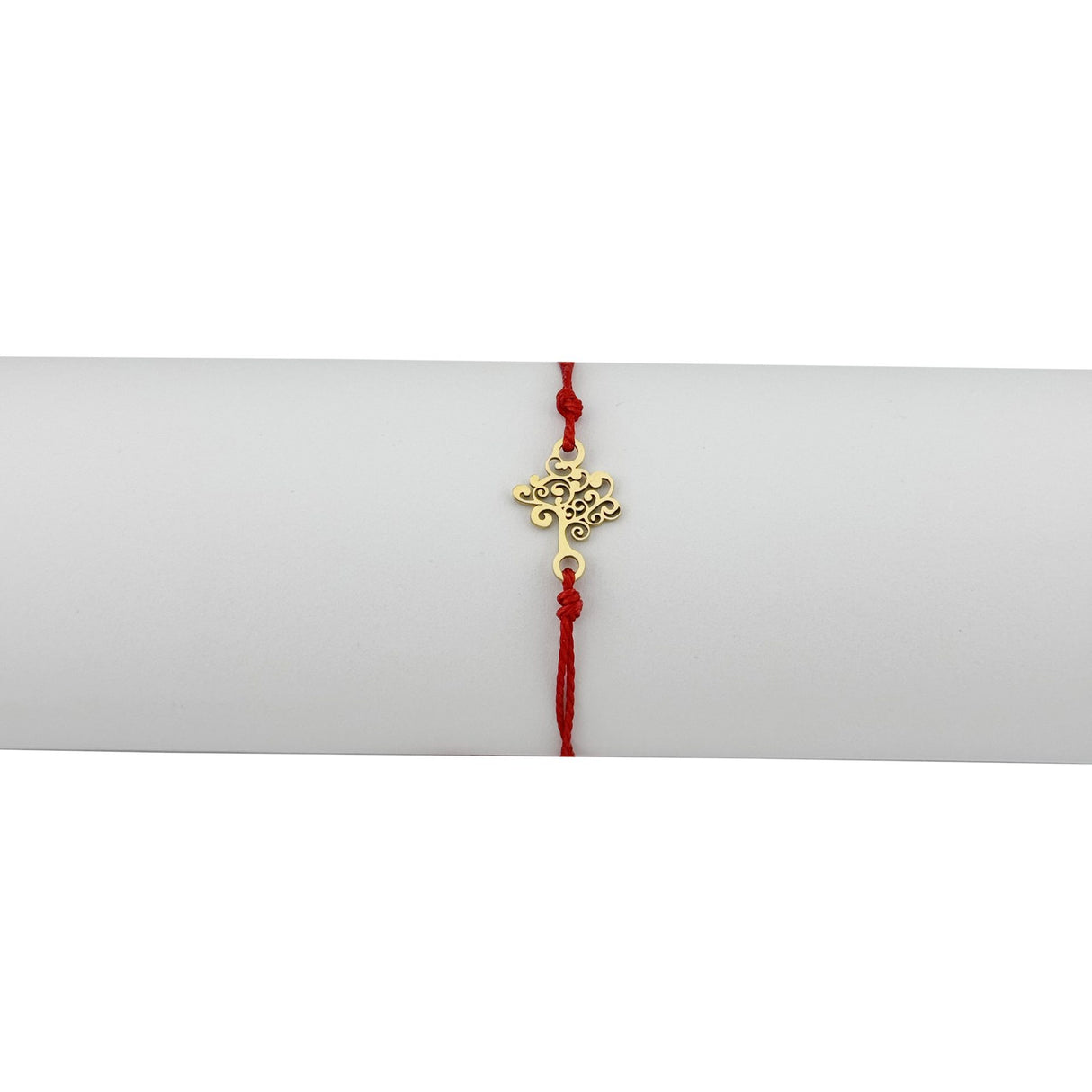 Brățară mărțișor Jolie purtată pe încheietură, snur roșu ajustabil, design tradițional primăvară