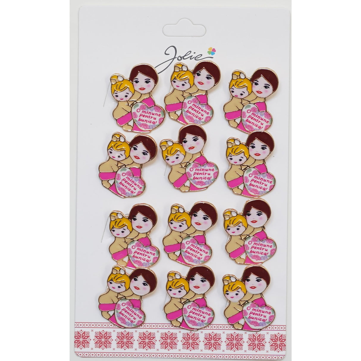 Set 12 Brose Martisor Primavara cu Mesaj O Minune Pentru Bunica - vivimall.ro