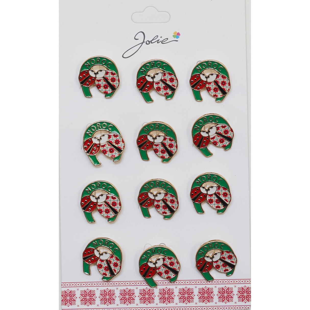 Set 12 Brose Martisor Primavara 2 Buburuze in Potcoava Noroc - vivimall.ro