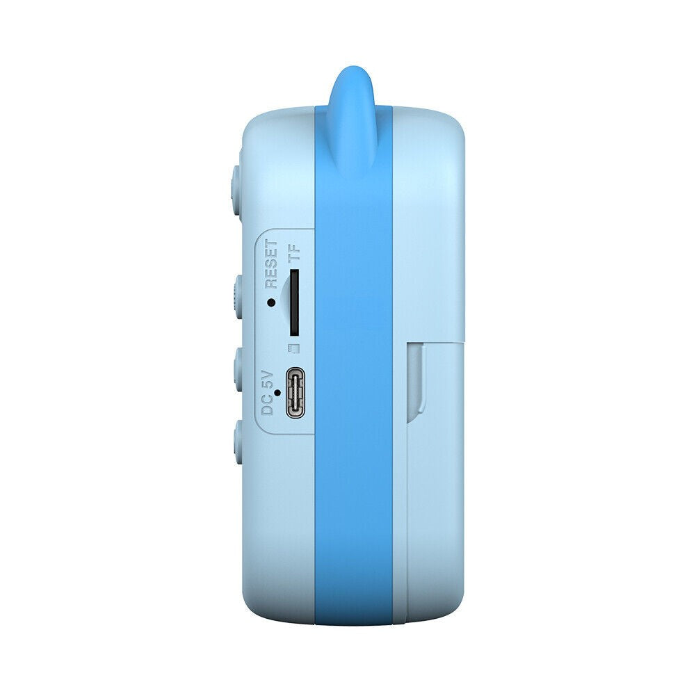 Set Camera Instantanee pentru Copii, Flippy, Ecran HD 2.4'', 24MP, 720P Video, 1200 mAh, cu Functie de Printare Alb-Negru, cablu USB-C, Bluetooth, Compatibil iOS/Android, Imprimare APP, Model Kitty, Albastru - vivimall.ro