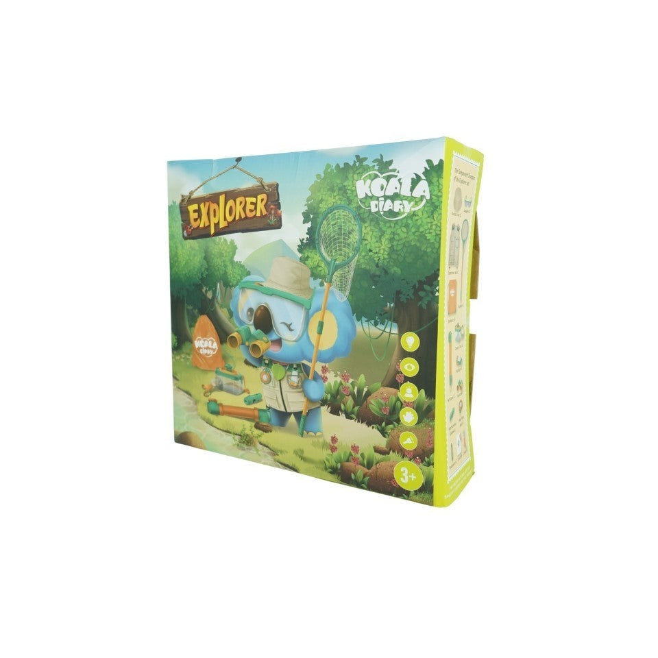 Set camping micutul explorator pentru exterior, 3 accesorii vestimentare, 9 ustensile de joaca, 8 carti educative cu insecte, +3 ani, multicolor - vivimall.ro