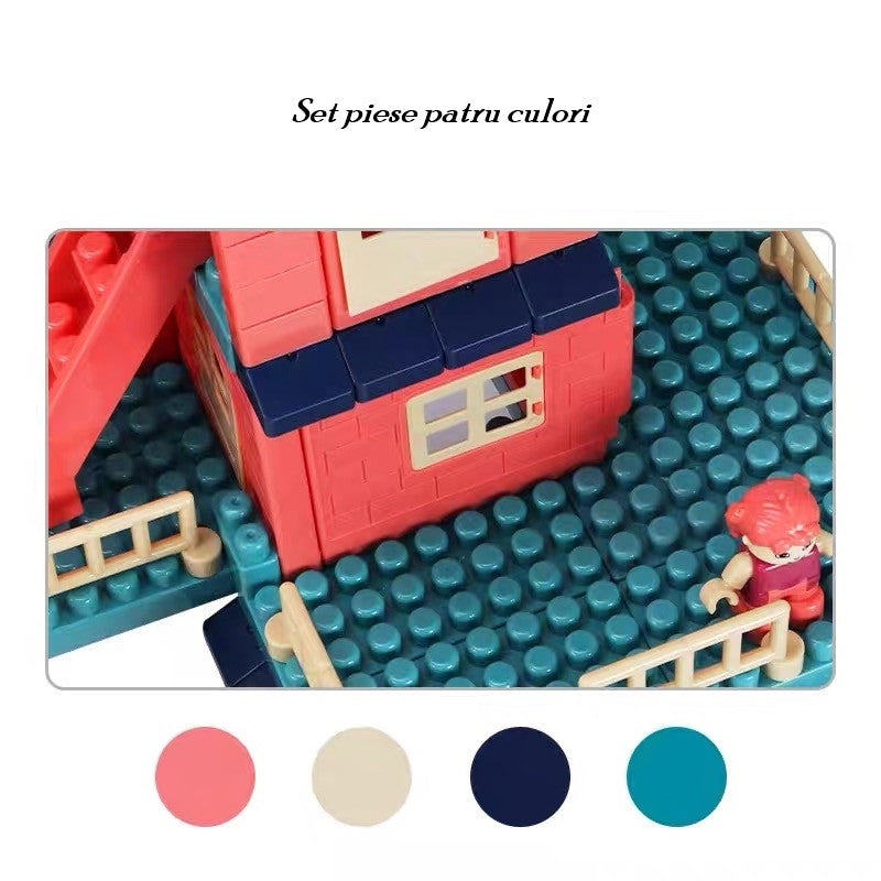 Set constuctii, Vivimall, Casa si curte, 251 piese, Multicolor - vivimall.ro