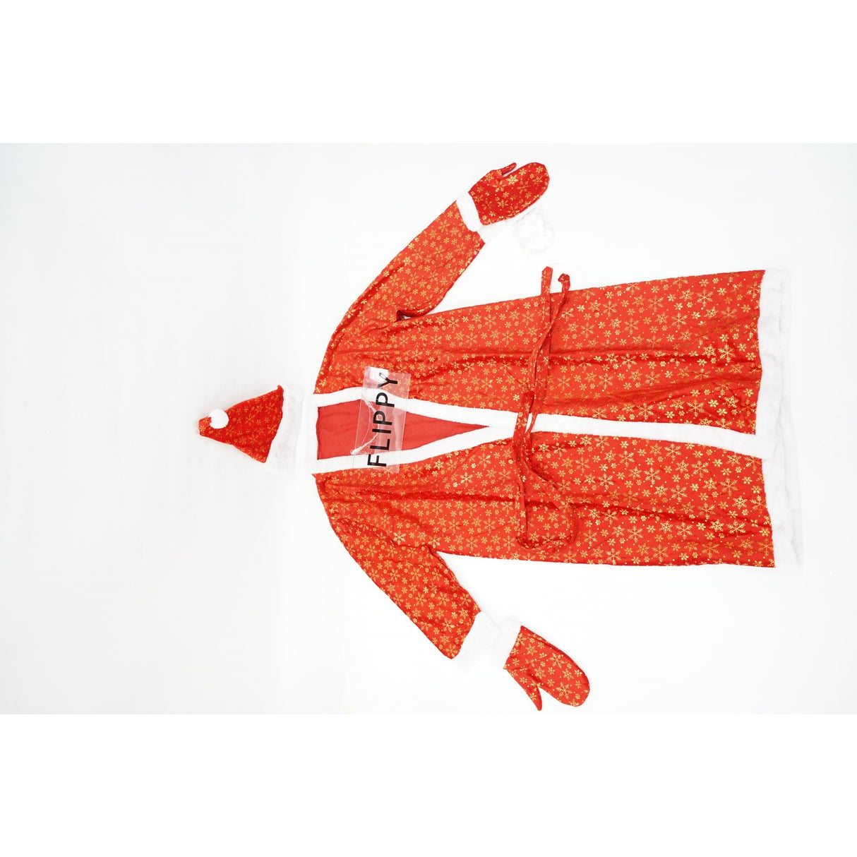 Set Costum de Mos Craciun, Vivimall, rosu, pentru adulti, catifea, 5 piese - vivimall.ro