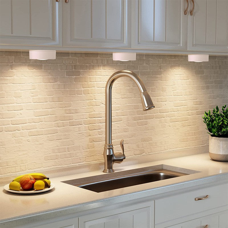 Set de 3 Lampi Led Vivimall, Fara Fir, Cu Baterii, 3 Culori de Lumina, cu Telecomanda, din Plastic, Alb - vivimall.ro