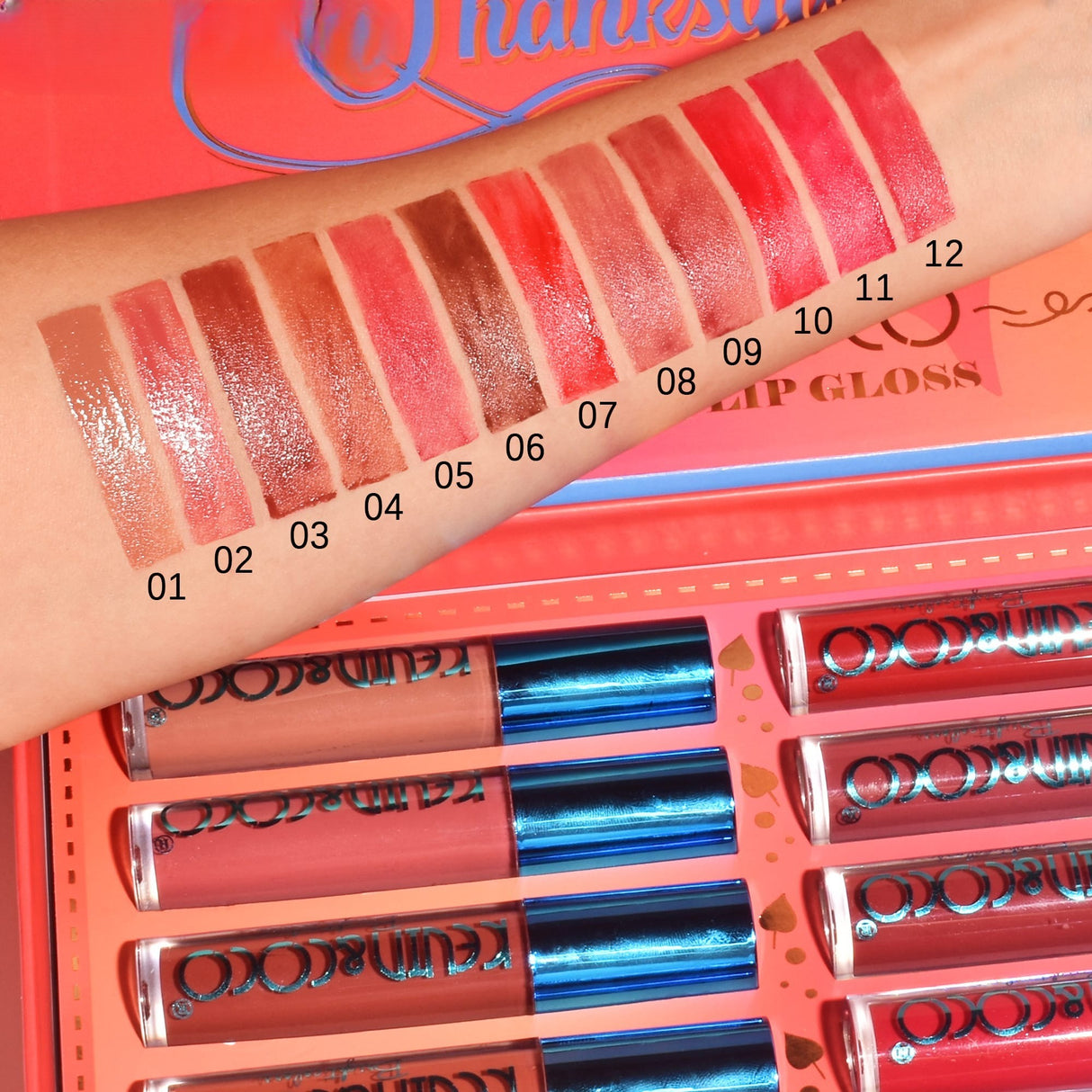 Set 12 Lip Gloss Caramel Pie | LipsGlow - vivimall.ro