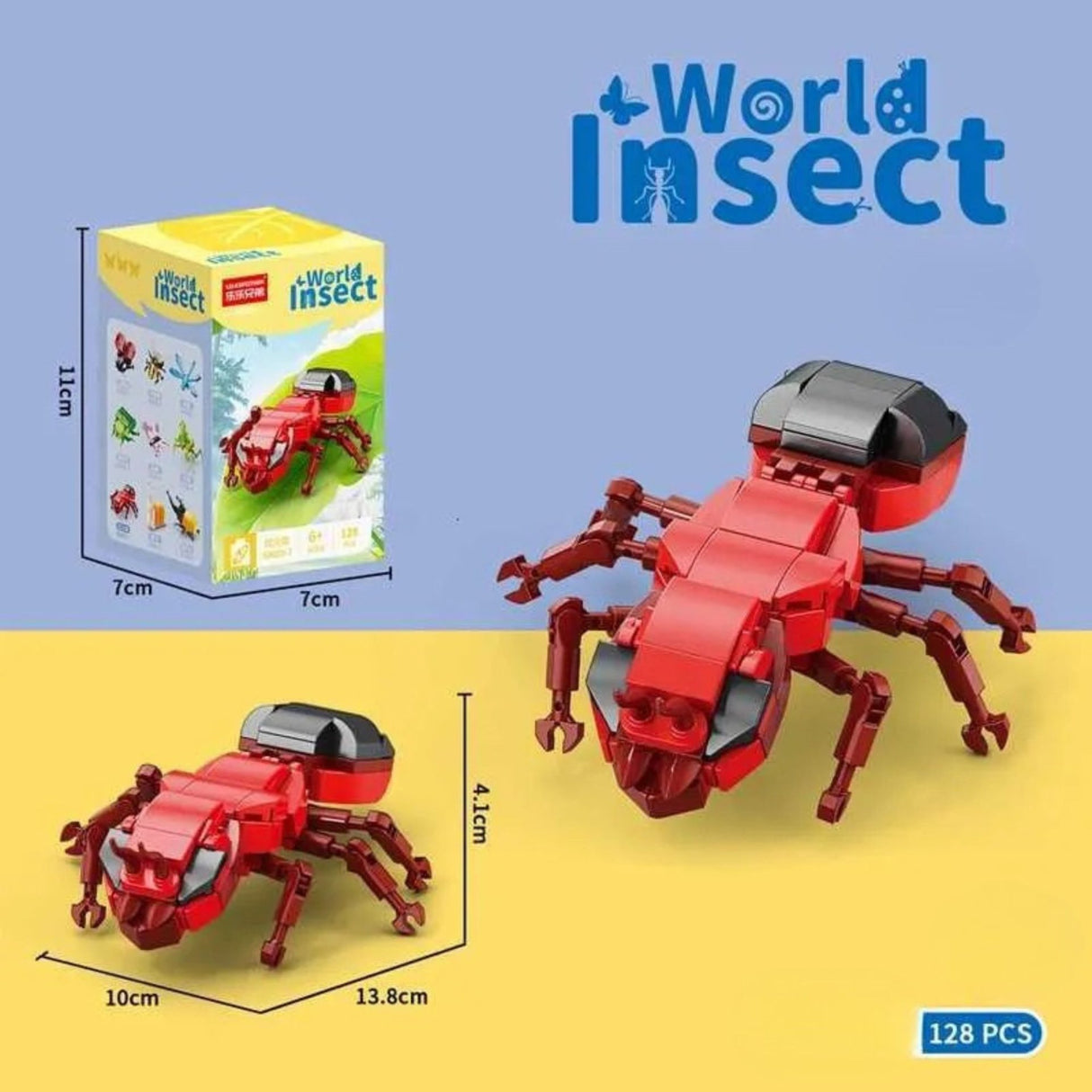 Model 3D asamblat Furnica de Foc Flippy, dimensiuni 11x7x7 cm, culoare roșu – vedere laterală