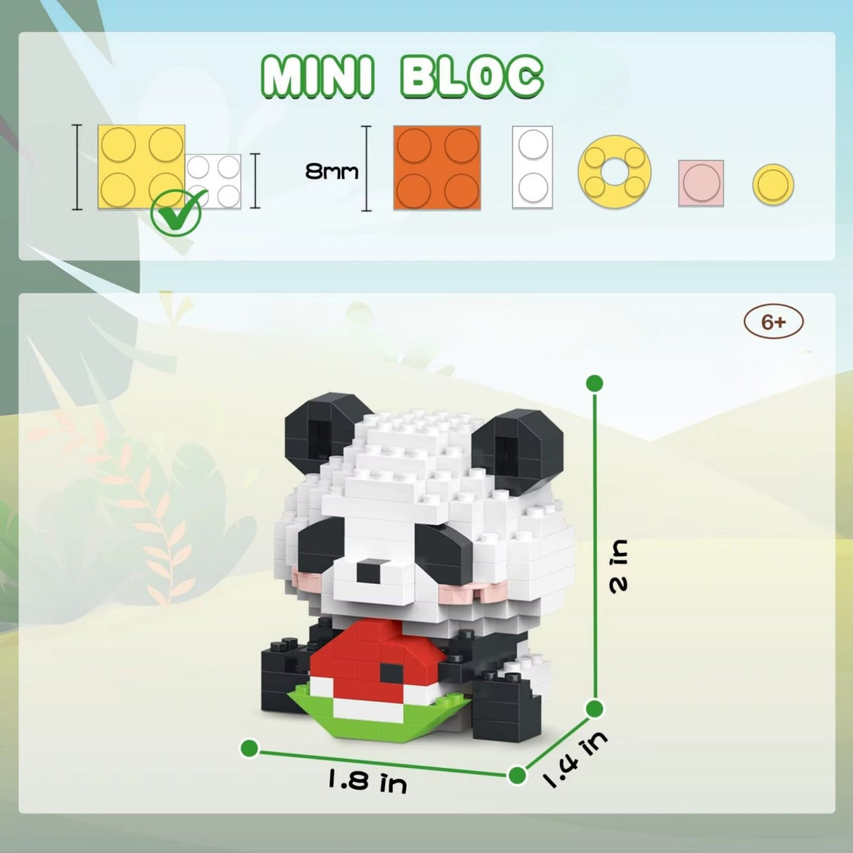 Model 3D Panda cu Măr Flippy complet asamblat, vedere din spate, culoare roșu