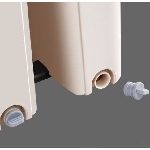 Set de curatenie Vivimall, mop si galeata, galeata 6 l, 2 rezerve microfibra incluse, design modern, pentru interior, material plastic, peri sintetici, plat, cu storcere, bej - vivimall.ro