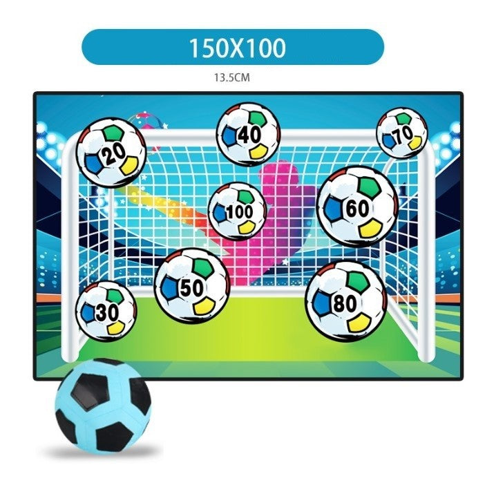Set de Fotbal Vivimall, Joc Recreativ pentru Copii, Minge cu Scai, Poarta din Material Textil, 150 x 100 cm, Multicolor - vivimall.ro