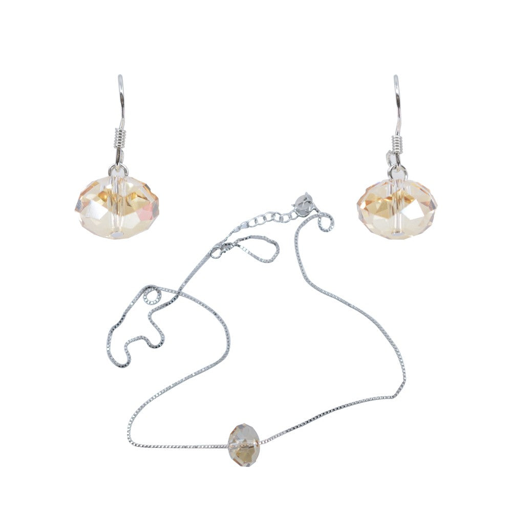 Set din Argint 925 Colier si Cercei cu Elemente Swarovski - vivimall.ro