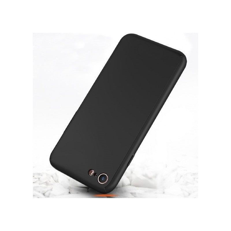 Set Husa si Folie de Protectie, Flippy, Compatibila cu Apple iPhone X, Full Cover 360°, Plastic + Sticla, Negru - vivimall.ro