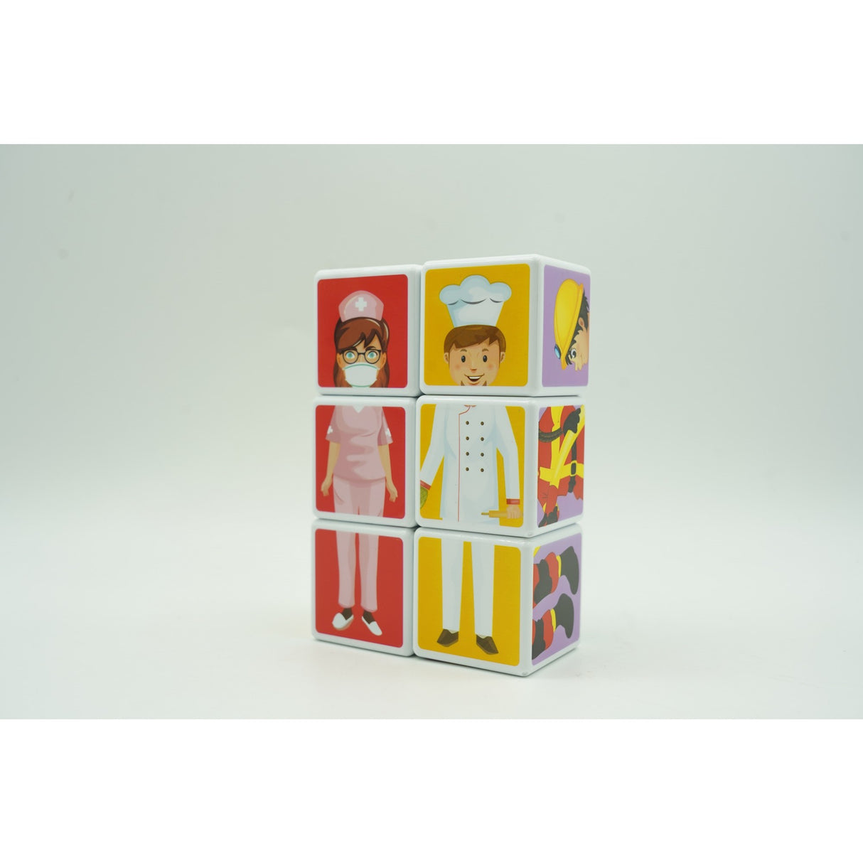 Set inteligent de cuburi magnetice pentru copii, 6 piese, cutie depozitare, puzzle joburi, +3 ani, multicolor - vivimall.ro