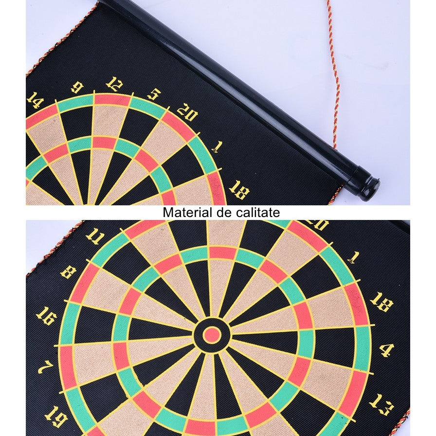 Tablă darts magnetică 37x40 cm cu schemă de punctaj față principală, vedere frontală centrată