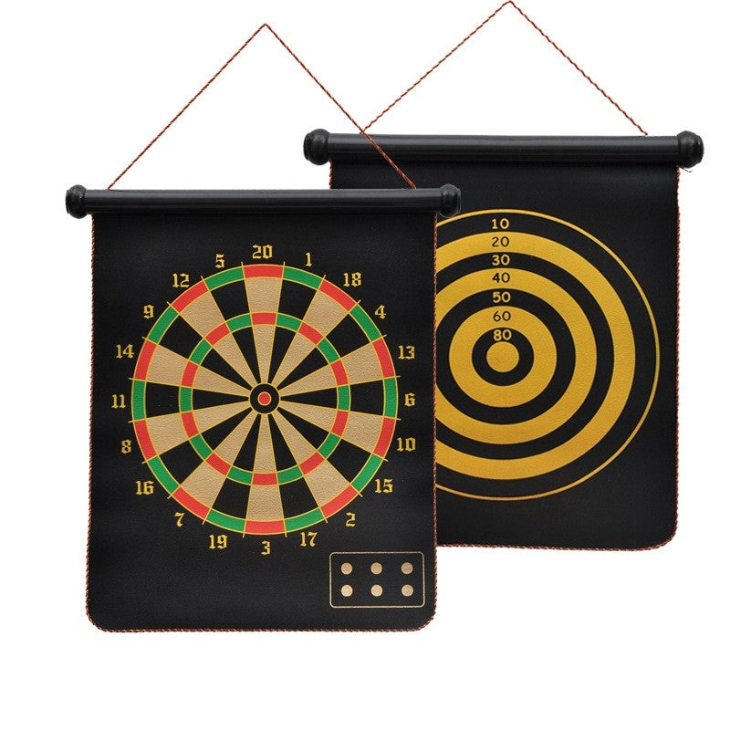 Set complet joc darts magnetic desfăcut: tablă 37x40 cm și cele 6 săgeți magnetice incluse